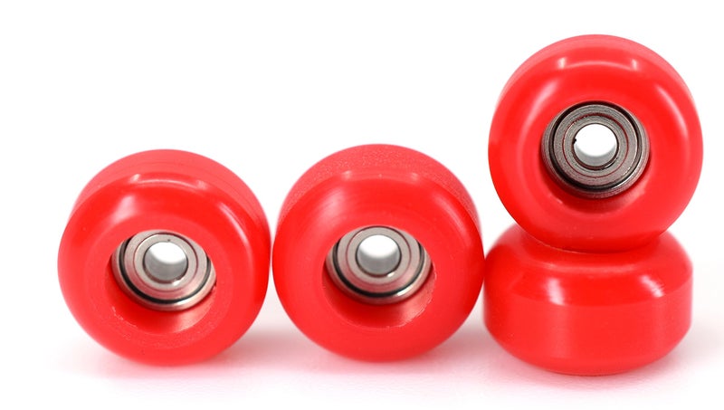 Teak Tuning CNC Polyurethane Fingerboard Bearing Wheels, Red - Set of 4 Wheels - Durable Material with a Hard Durometer - Teak Tuning - Image 1